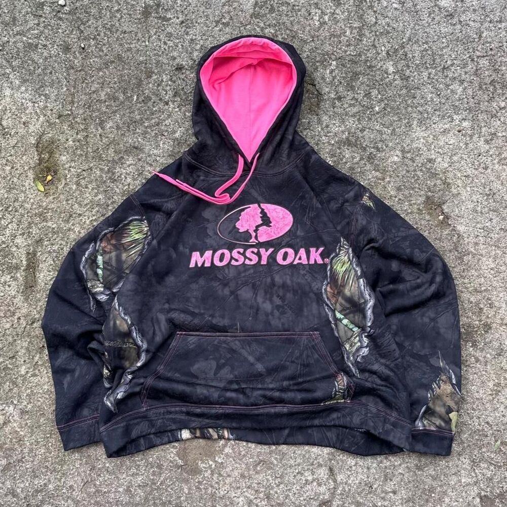 Y2K Womens Mossy Oak Camo Hoodie SZ 2XL